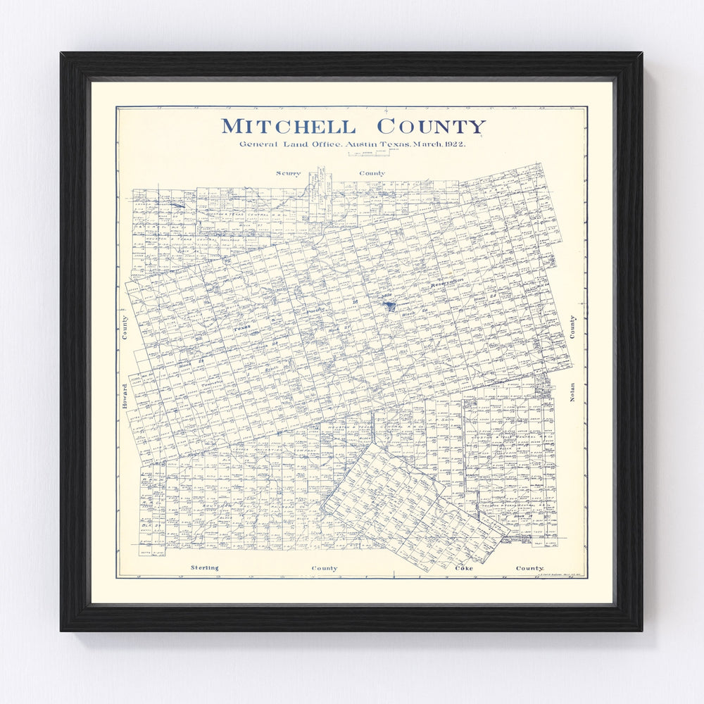 Mitchell County Vintage Map 1922