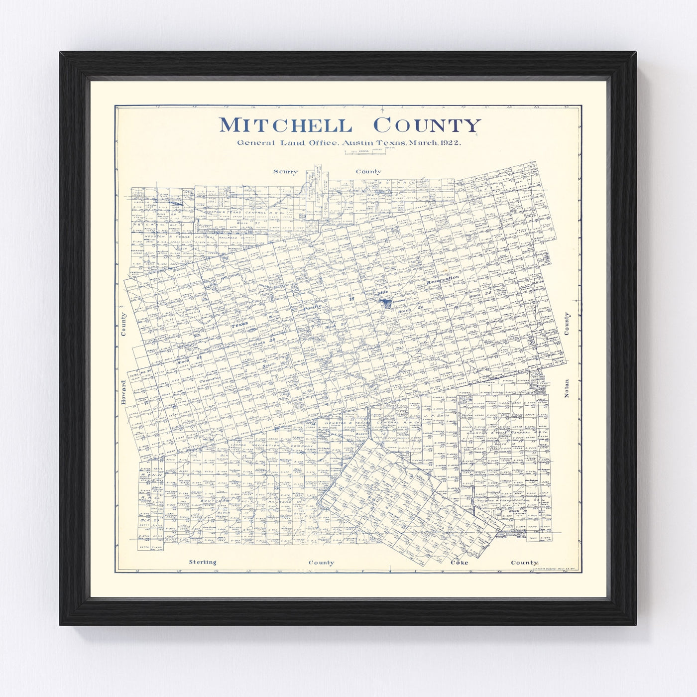 Mitchell County Vintage Map 1922