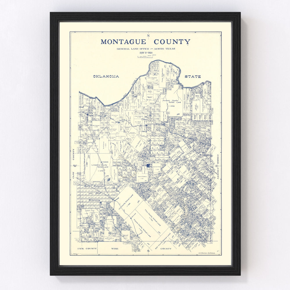 Montague County Vintage Map 1924
