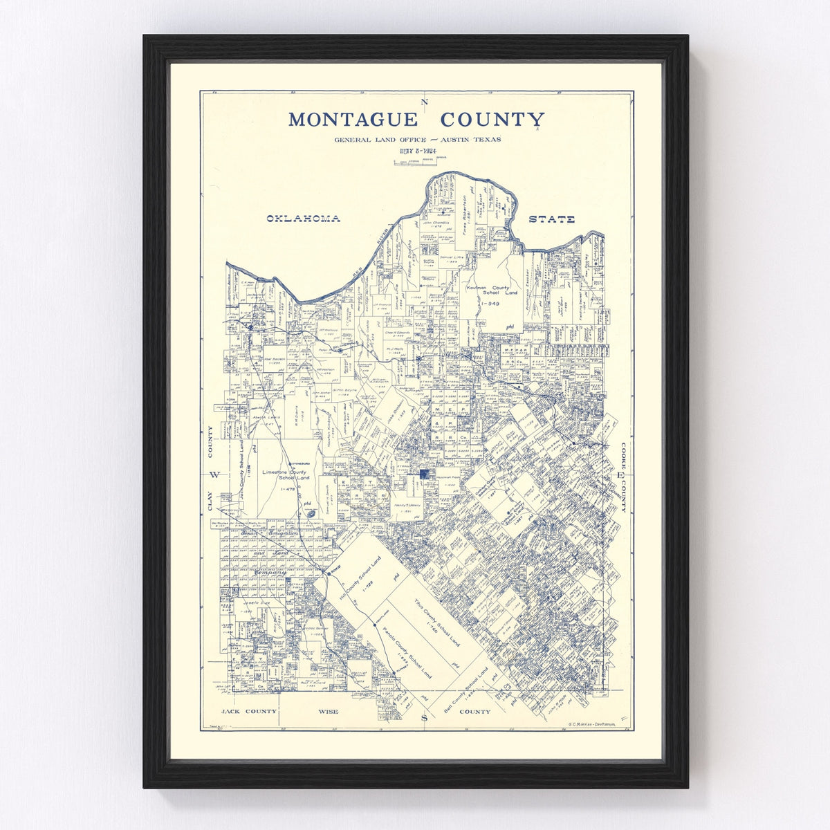 Montague County Vintage Map 1924