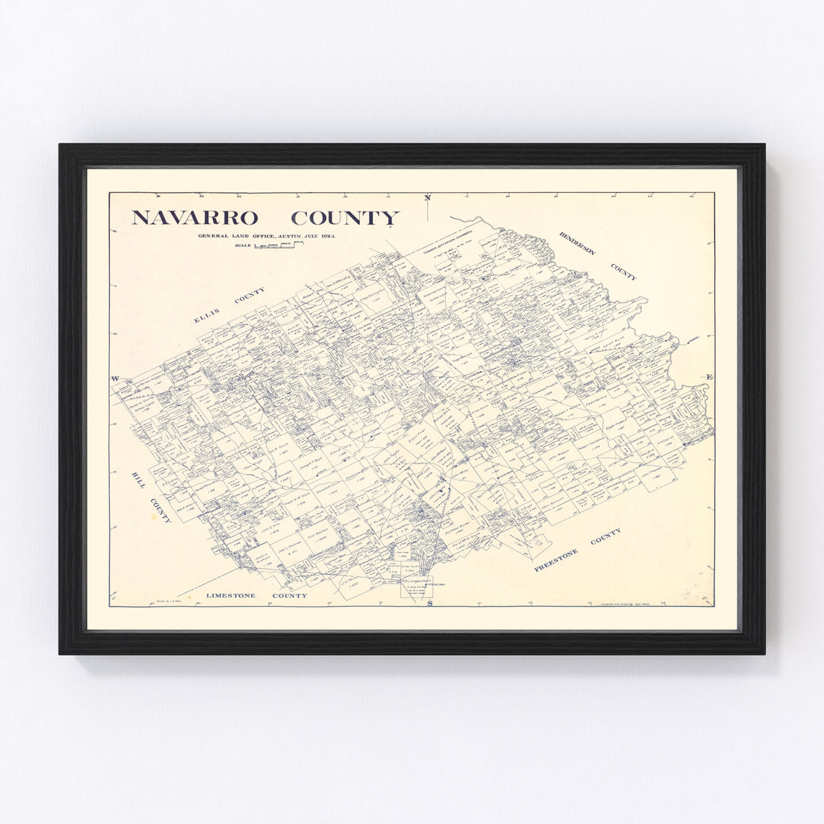 Navarro County Vintage Map 1924