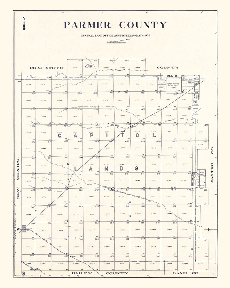 Size comparison using Vintage Map of Parmer County, Texas 1926