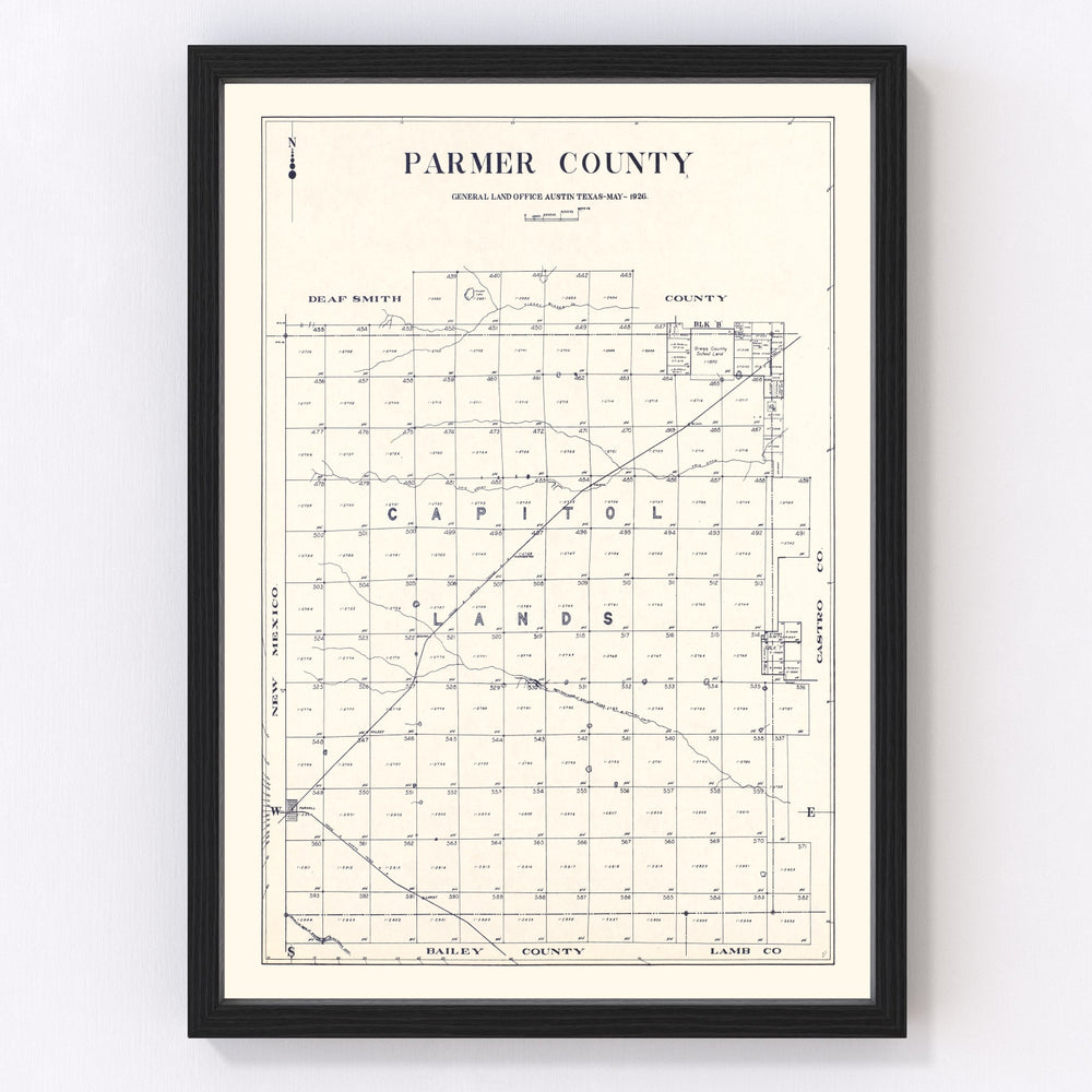 Parmer County Vintage Map 1926