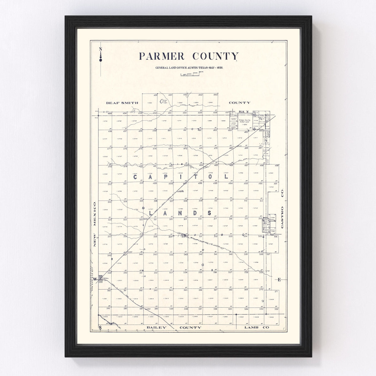 Parmer County Vintage Map 1926