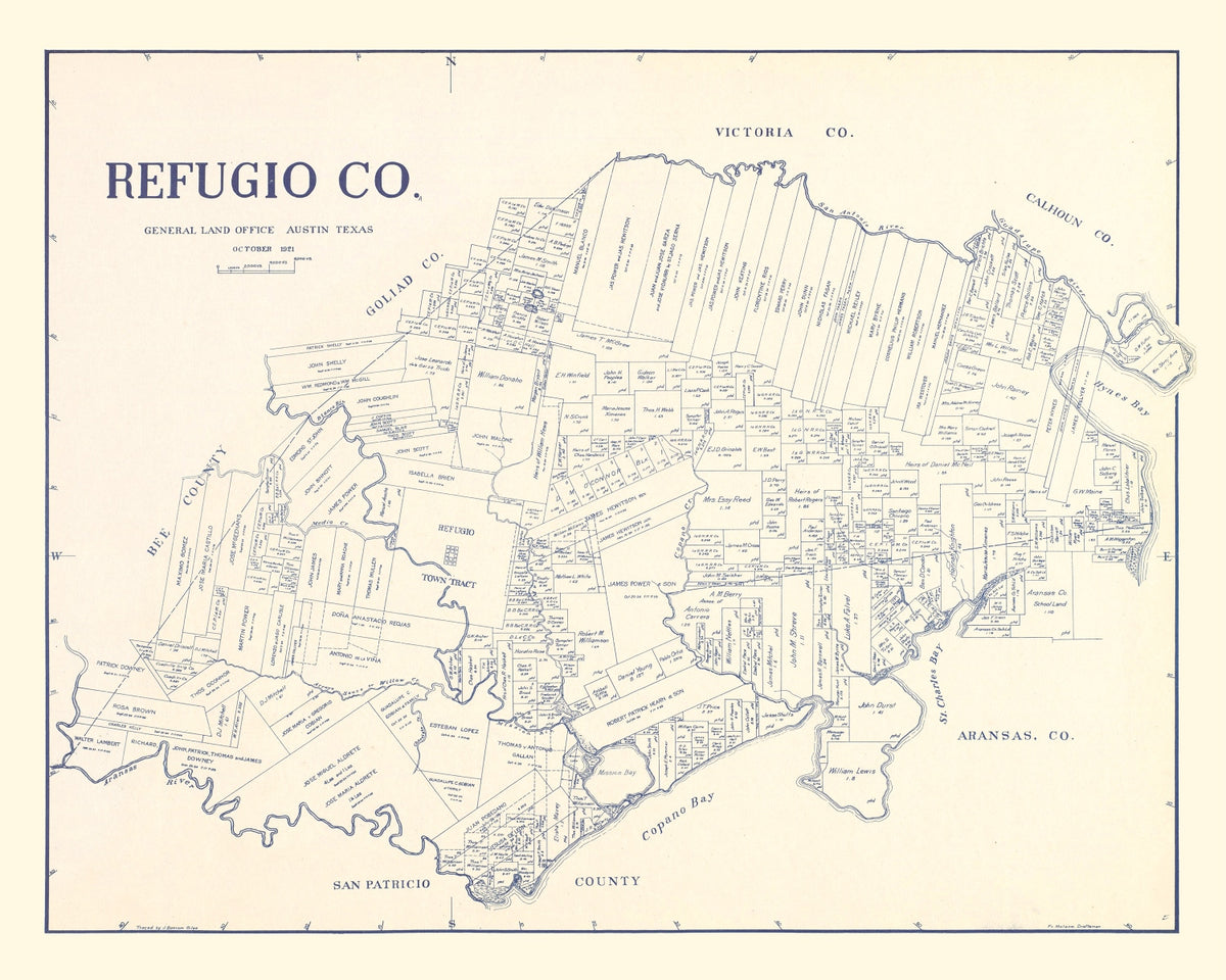 Preview of Vintage Map of Refugio County, Texas 1921