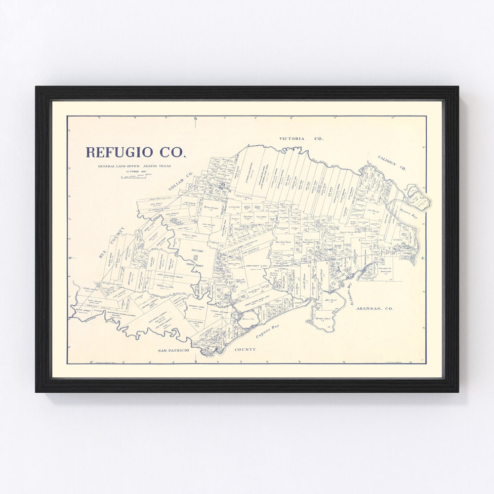 Refugio County Vintage Map 1921