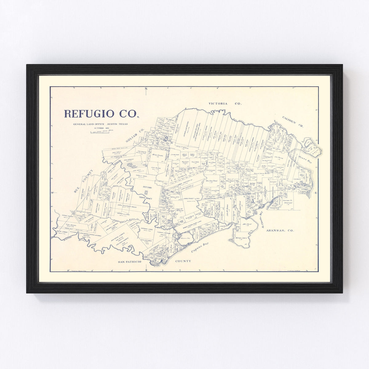 Refugio County Vintage Map 1921