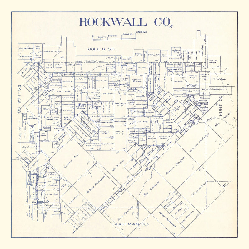 Size comparison using Vintage Map of Rockwall County, Texas 1927