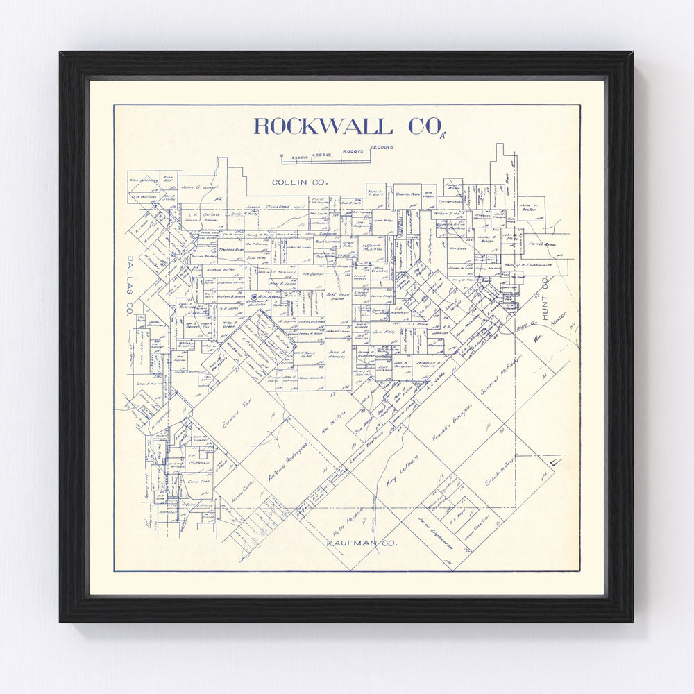 Rockwall County Vintage Map 1927