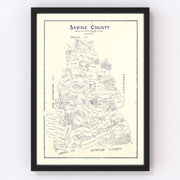 Sabine County Vintage Map 1920