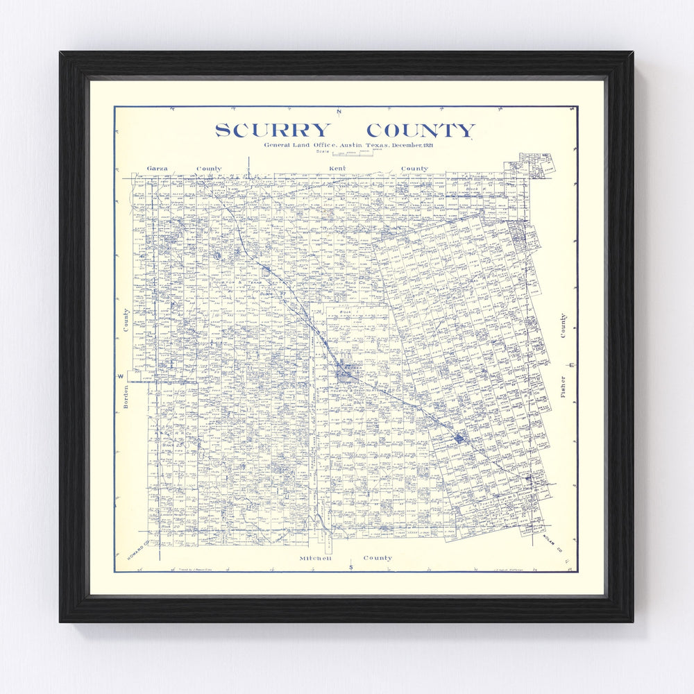 Scurry County Vintage Map 1921