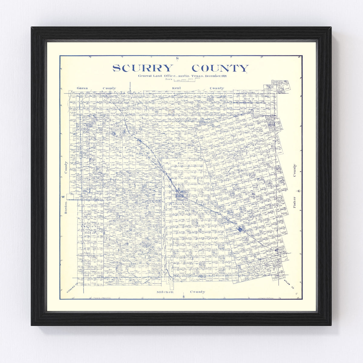 Scurry County Vintage Map 1921