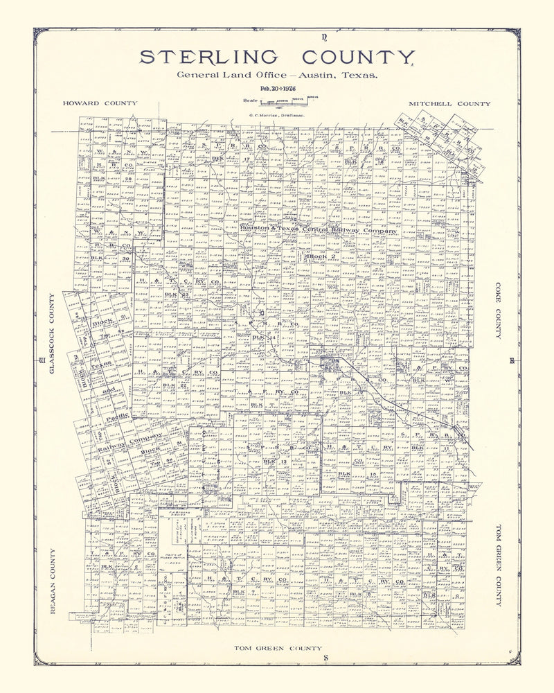 Size comparison using Vintage Map of Sterling County, Texas 1926