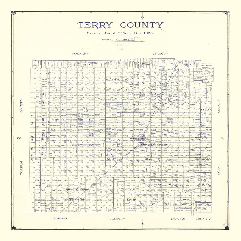 Size comparison using Vintage Map of Terry County, Texas 1926