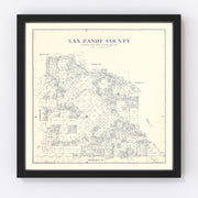 Van Zandt County Vintage Map 1921