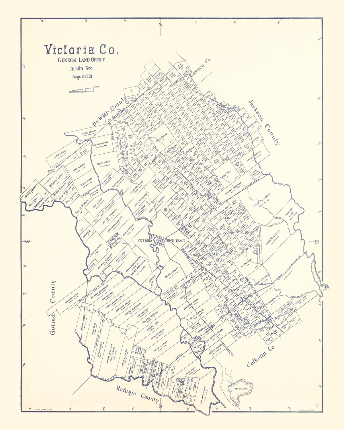 Preview of Vintage Map of Victoria County, Texas 1921