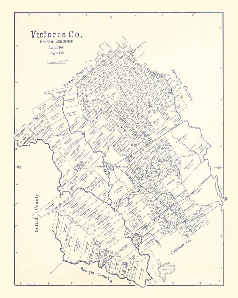 Size comparison using Vintage Map of Victoria County, Texas 1921