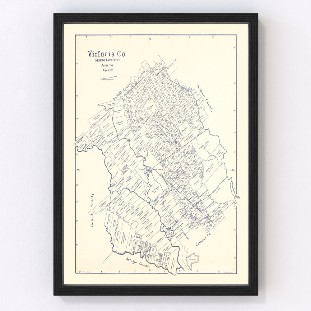 Victoria County Vintage Map 1921