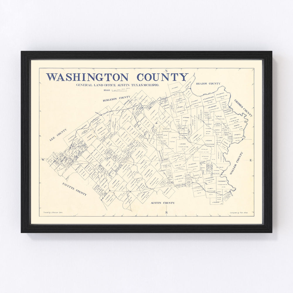 Washington County Vintage Map 1920