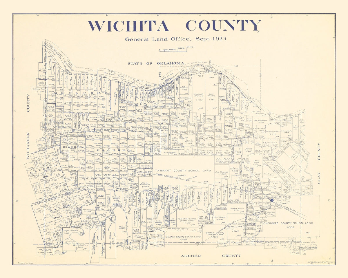 Preview of Vintage Map of Wichita County, Texas 1924