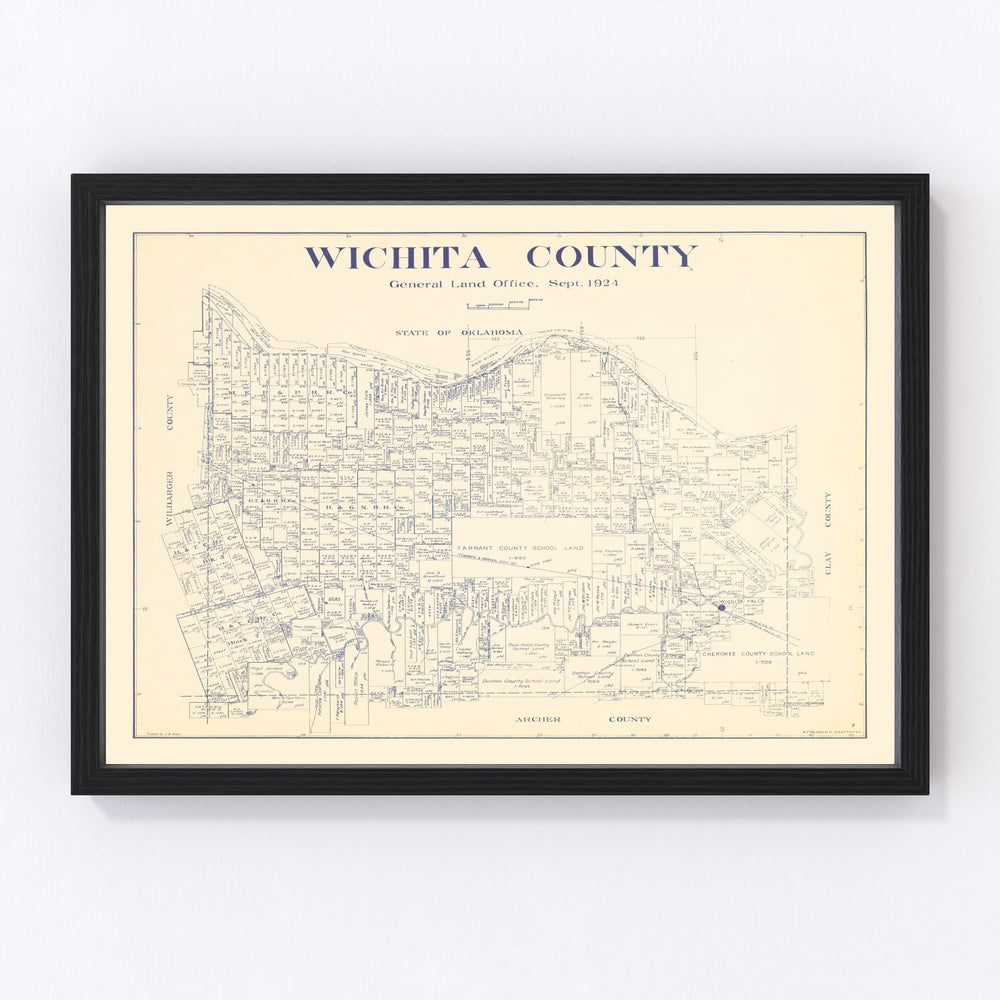 Wichita County Vintage Map 1924