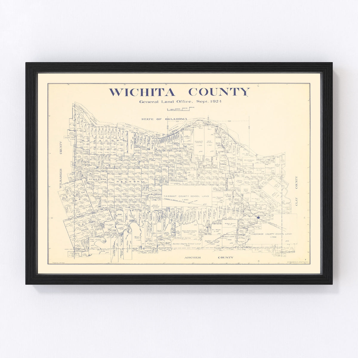 Wichita County Vintage Map 1924