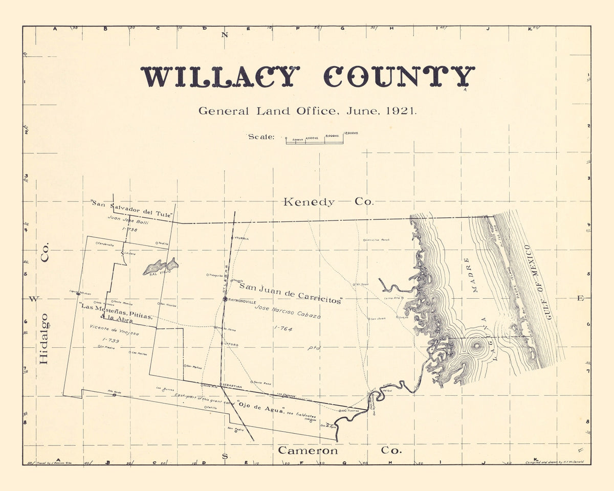 Preview of Vintage Map of Willacy County, Texas 1921