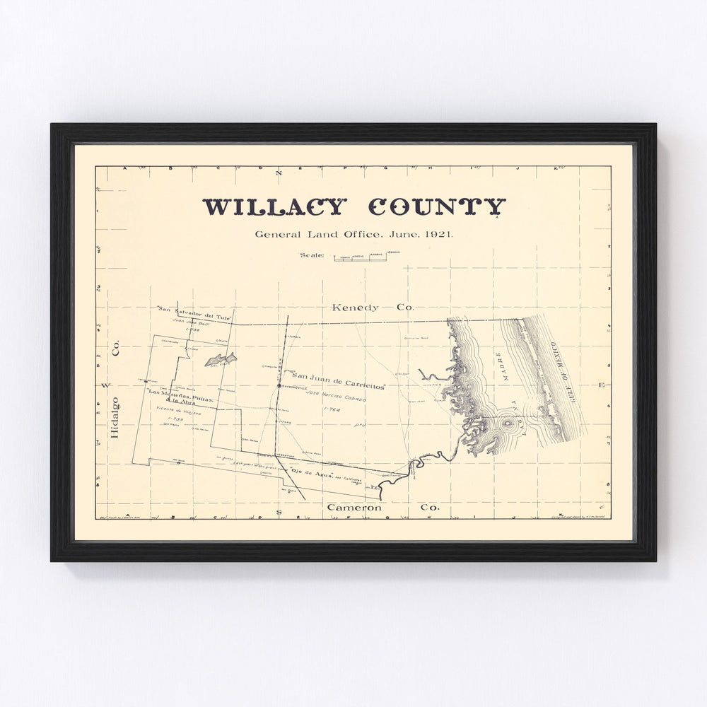 Willacy County Vintage Map 1921