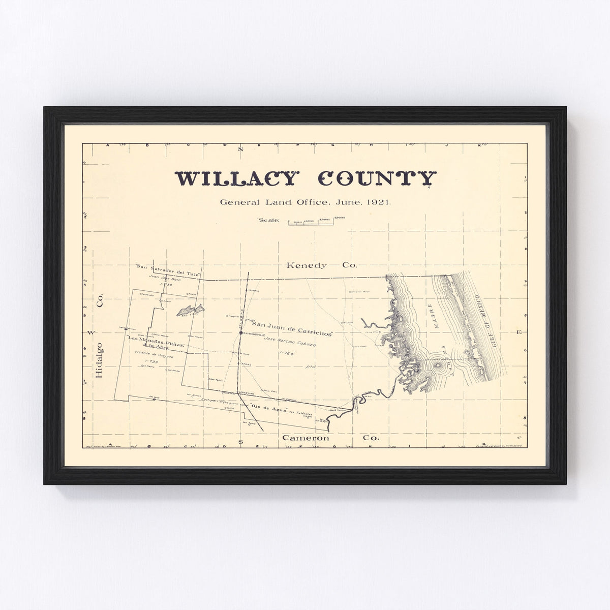 Willacy County Vintage Map 1921