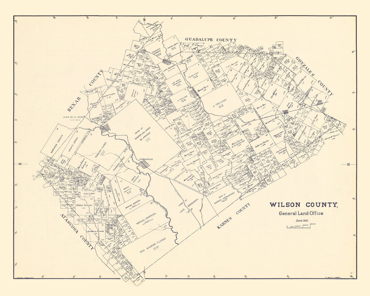 Preview of Vintage Map of Wilson County, Texas 1921