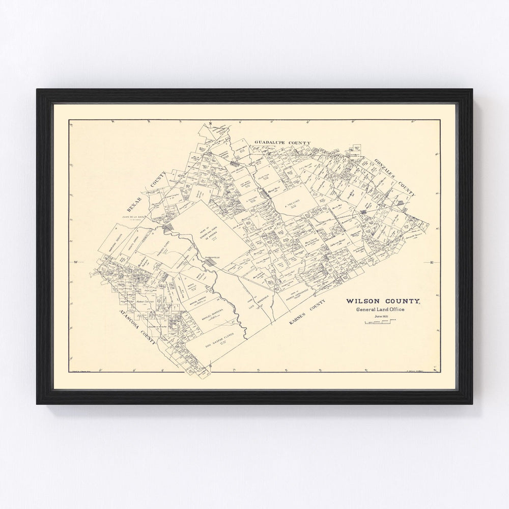Wilson County Vintage Map 1921