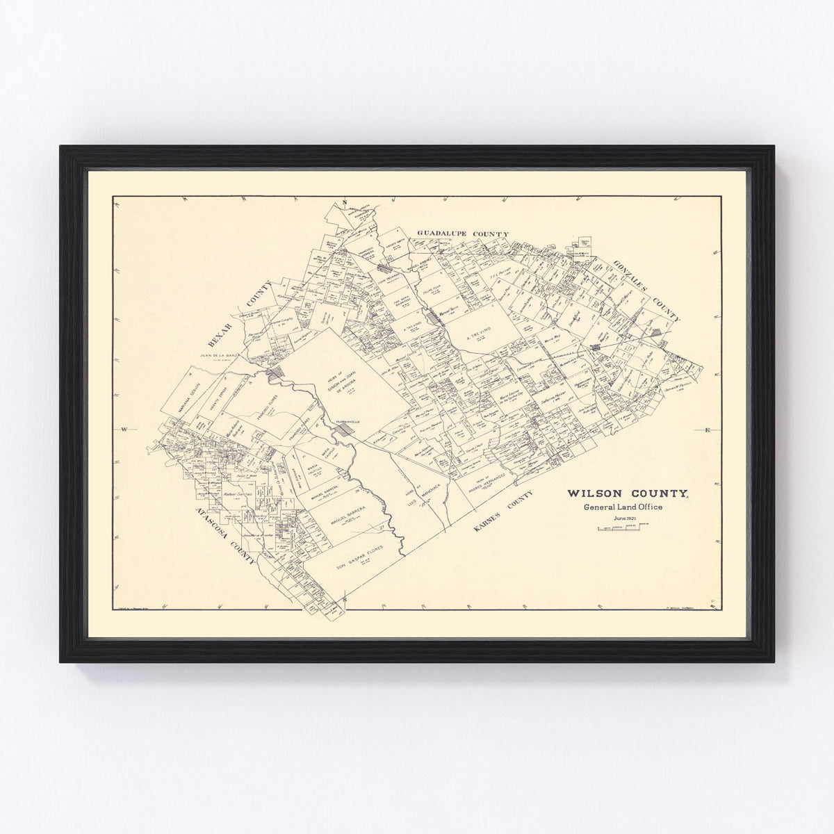 Wilson County Vintage Map 1921