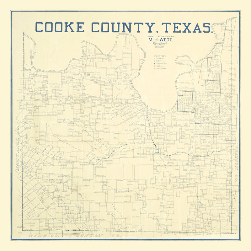 Size comparison using Vintage Map of Cooke County, Texas 1920