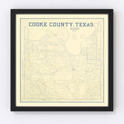 Cooke County Vintage Map 1920