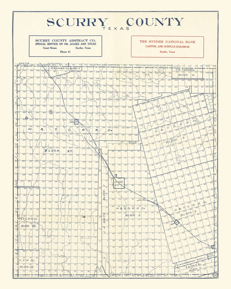 Size comparison using Vintage Map of Scurry County, Texas 1923