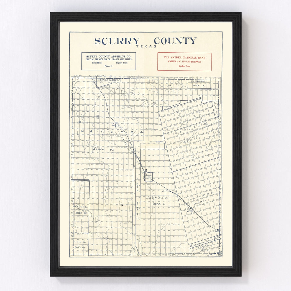 Scurry County Vintage Map 1923