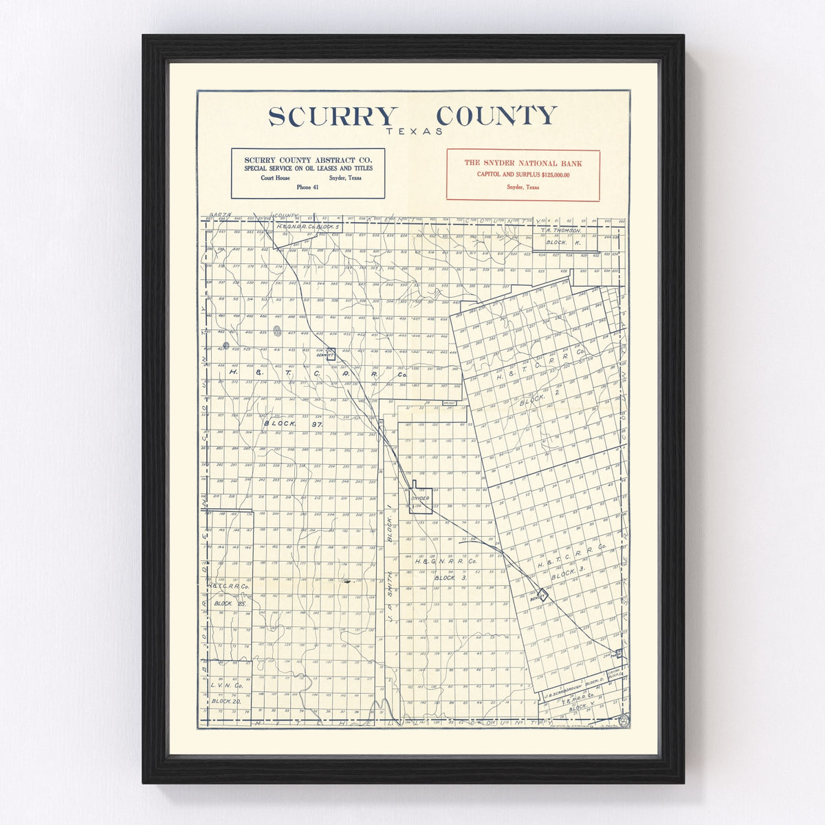 Scurry County Vintage Map 1923