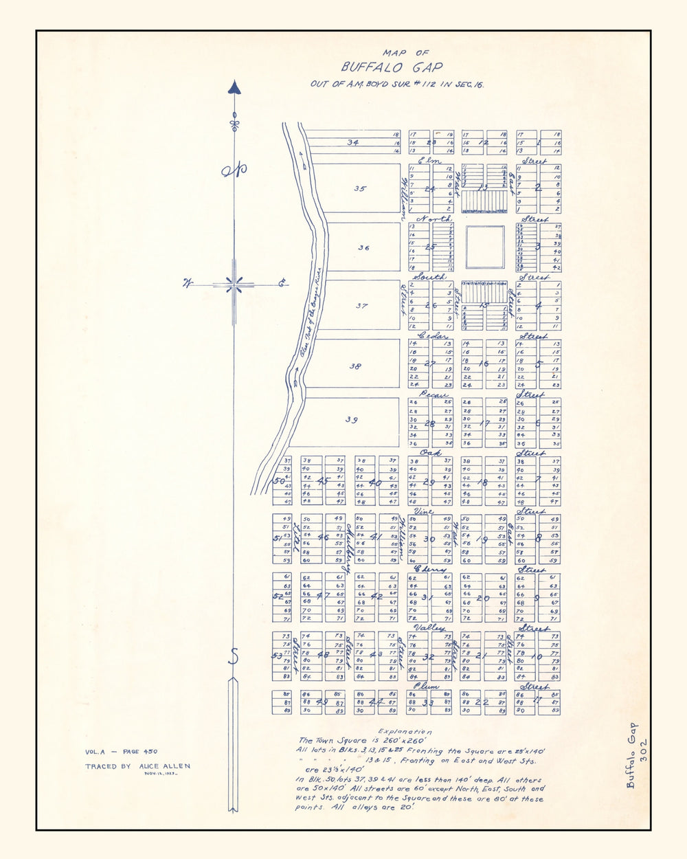 Vintage Map of Buffalo Gap, Texas 1929 print style example
