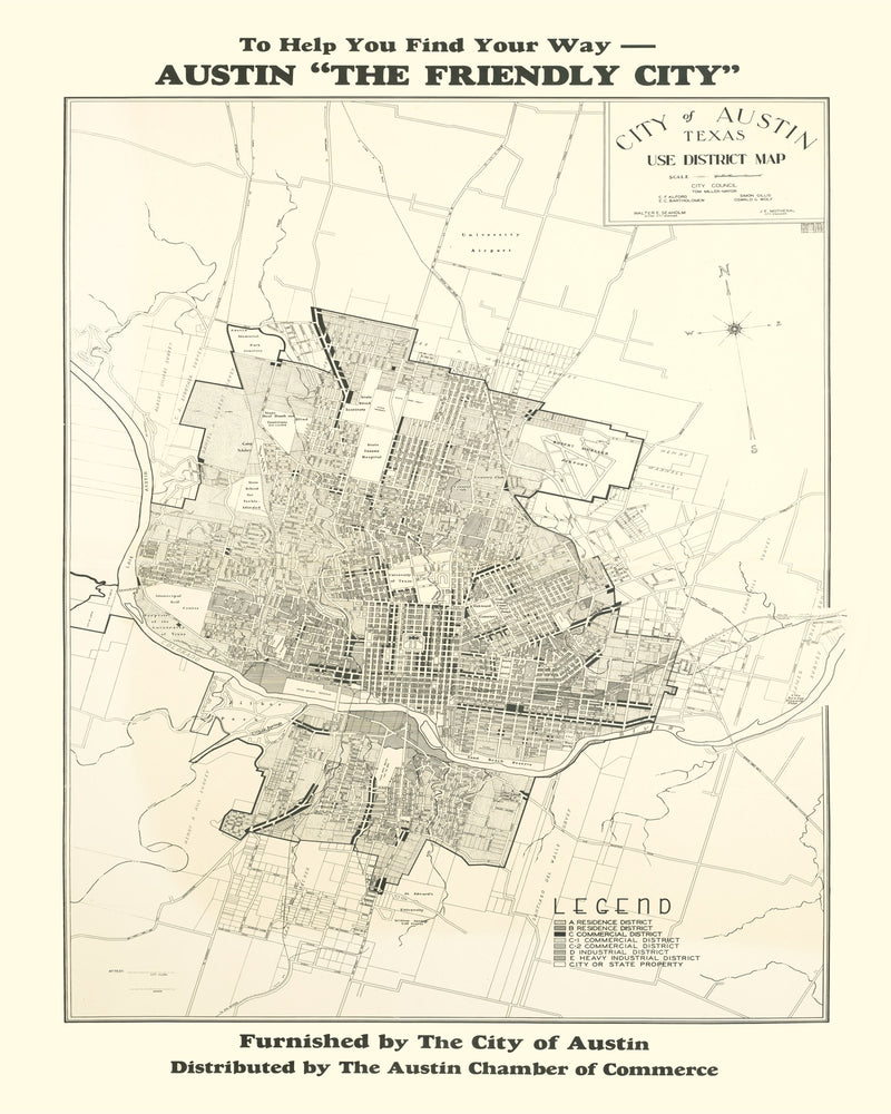 Size comparison using Vintage Map of Austin, Texas 1943