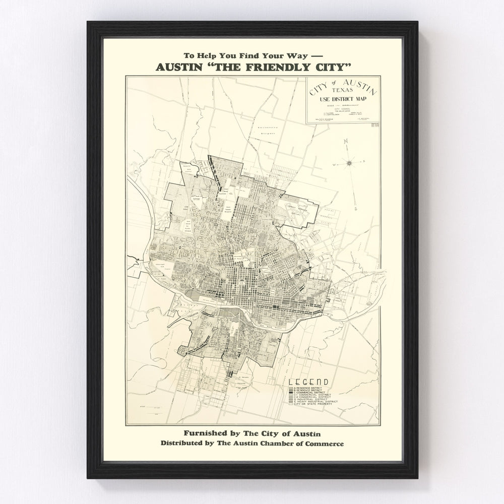 Austin Vintage Map 1943