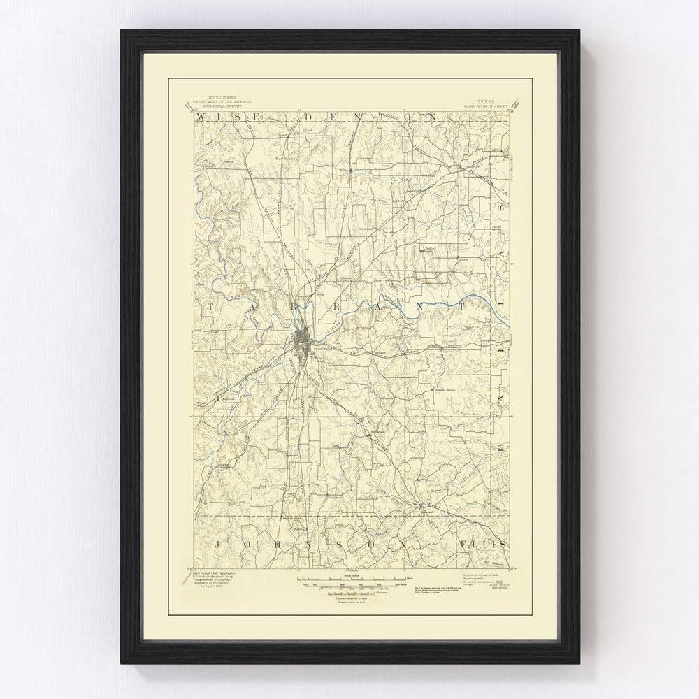 Fort Worth Vintage Map 1949