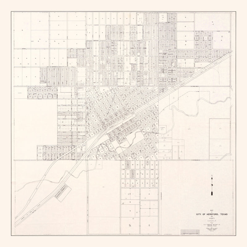 Size comparison using Vintage Map of Abilene, Texas 1930