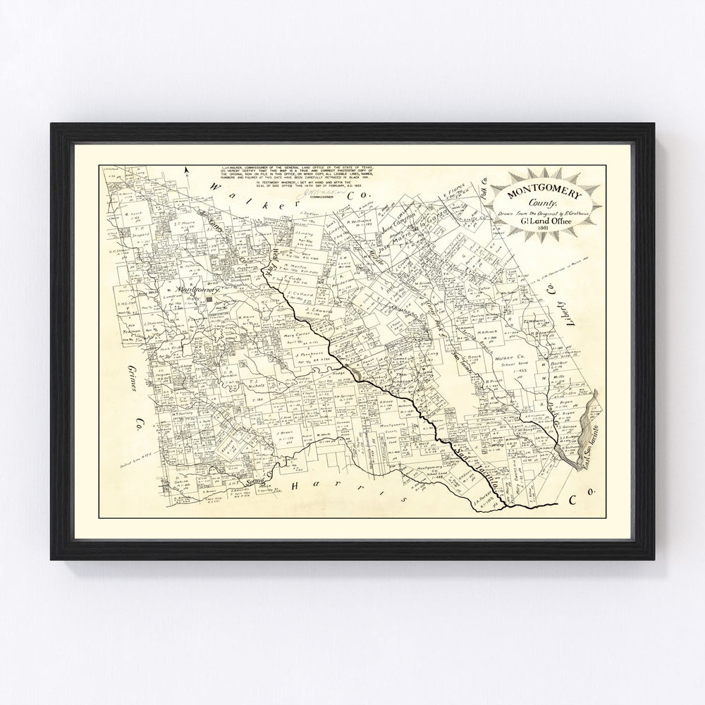 Montgomery County Vintage Map 1933