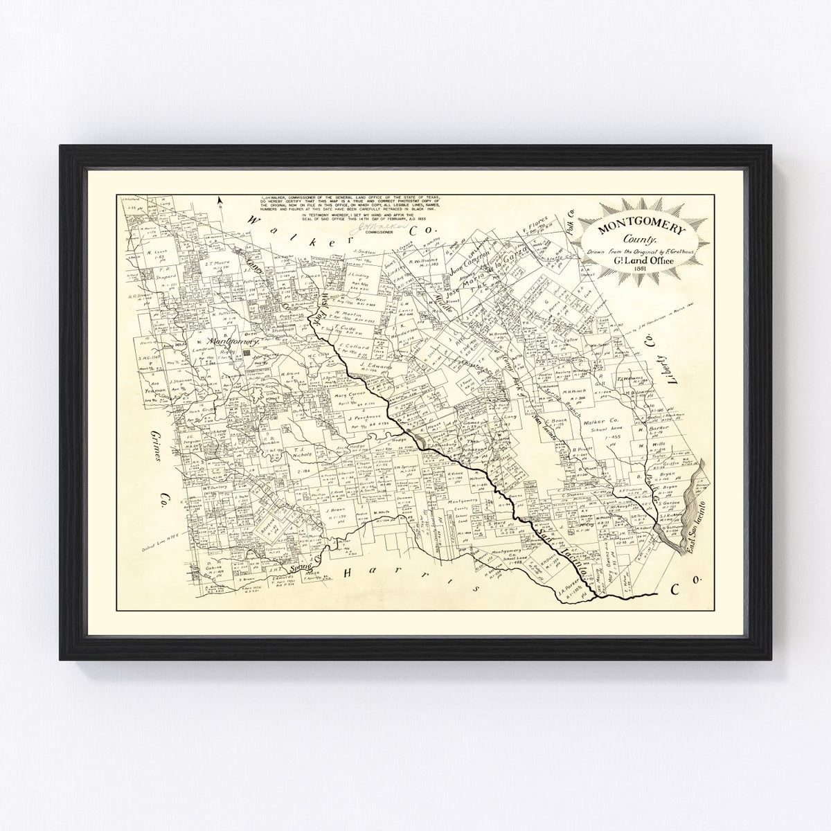 Montgomery County Vintage Map 1933
