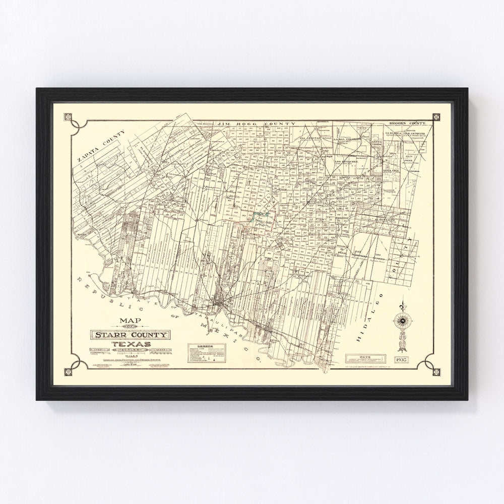 Starr County Vintage Map 1935