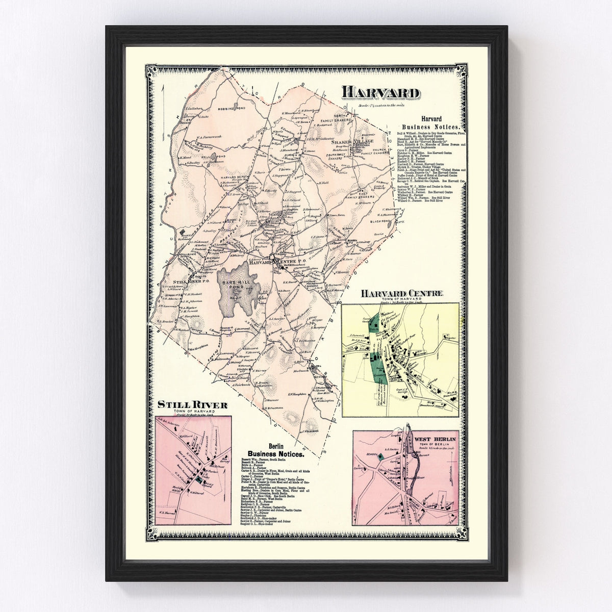 Harvard Vintage Map 1870