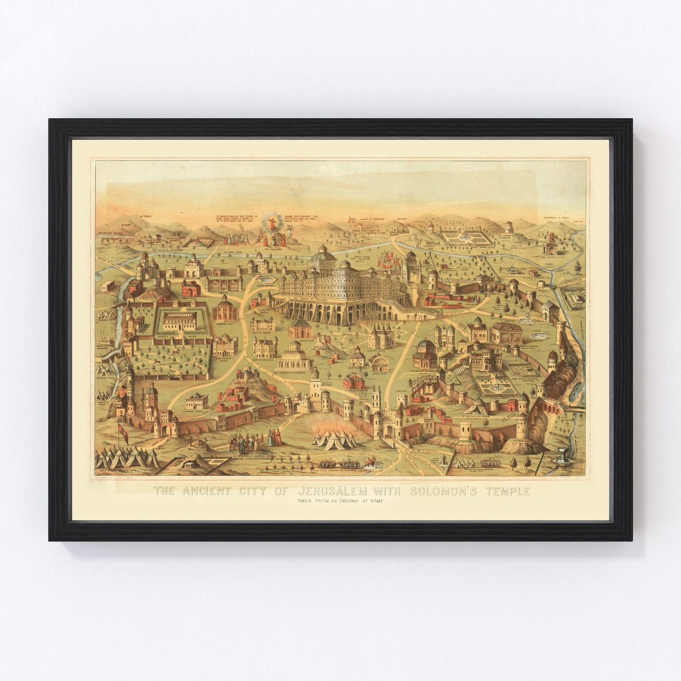 Jerusalem Vintage Map 1871
