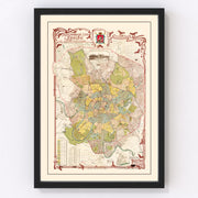 Moscow Vintage Map 1910