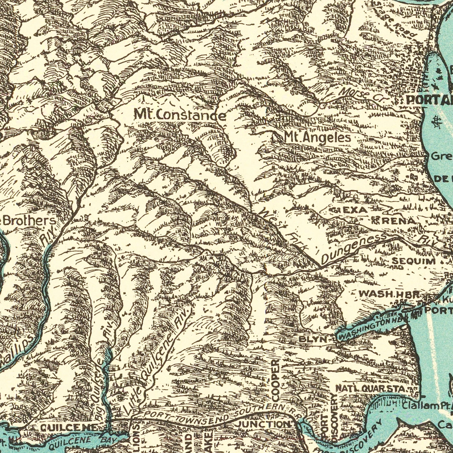 Restored historic details from the 1910 misc. attraction map of County, Washington