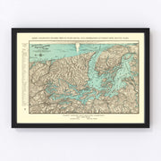 Puget Sound Vintage Map 1910